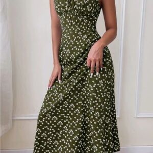 SHEIN Green Ditsy Floral Dress